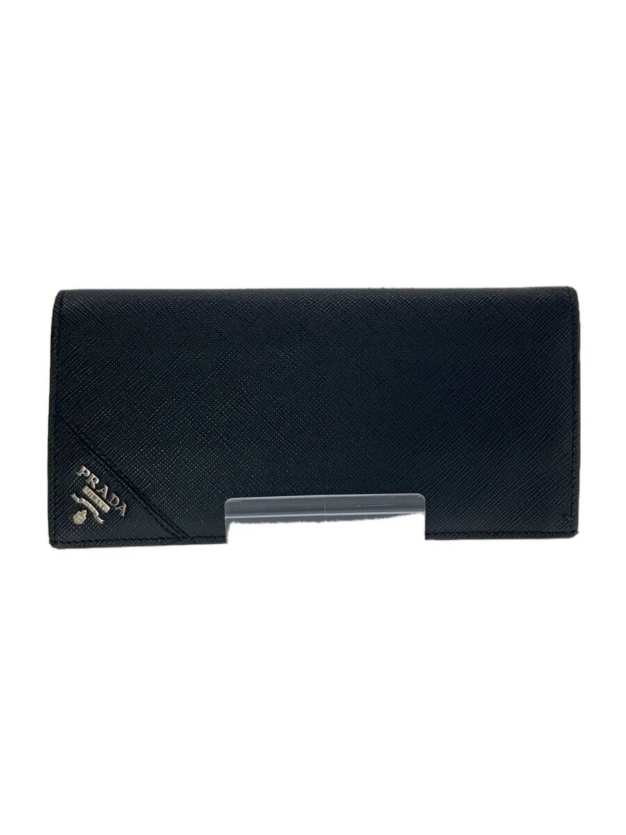 【中古】PRADA◆長財布/--/BLK/メンズ/サフィアーノ【服飾雑貨他】