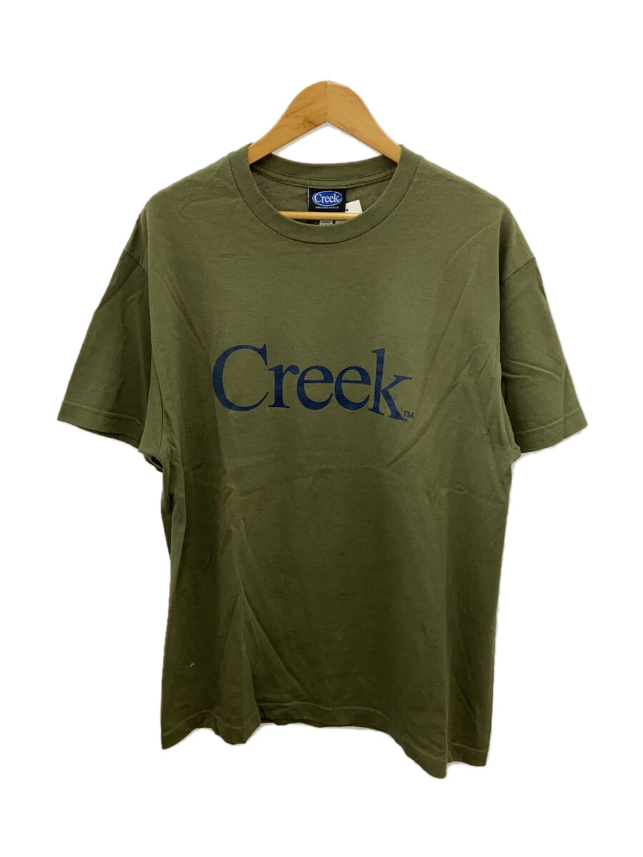 【中古】Creek◆フロントロゴ/Tシャツ/L/コットン/KHK/プリント//【メンズウェア】