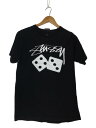 【中古】STUSSY◆使用感あり/Tシャツ/S/コットン/BLK/R