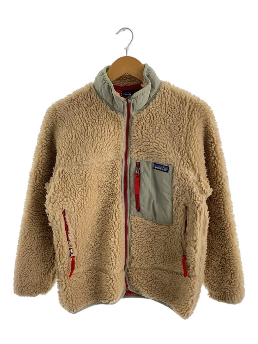 【中古】patagonia◆KIDSサイズ/紙タグ/MADEINUSA/フリースジャケット/L/ポリエステル/ベージュ【レディースウェア】