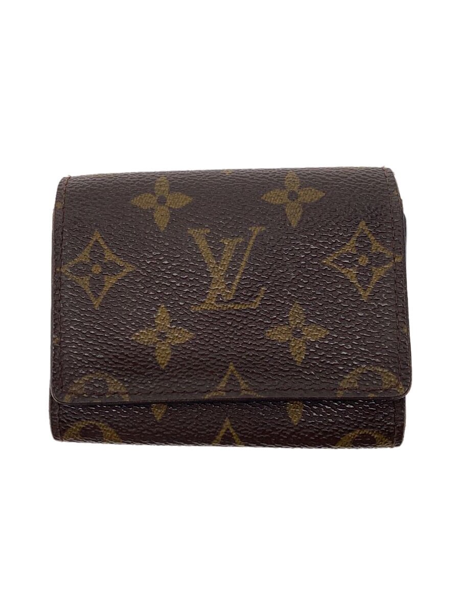 【中古】LOUIS VUITTON◆アンヴェロップ・カルトドゥヴィジット_モノグラム・キャンバス_BRW/レザー/BRW/レディース【服飾雑貨他】