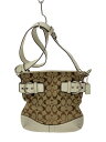 【中古】COACH◆ショルダーバッグ/キャンバス/BEG/総柄/F03574【バッグ】