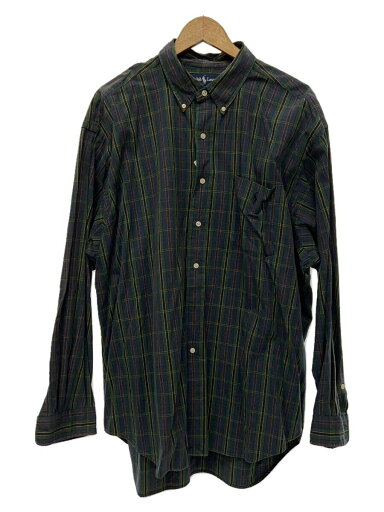 【中古】RALPH LAUREN◆長袖シャツ/XL/コットン/GRN/チェック/BIG SHIRT【メンズウェア】 【中古】RALPH LAUREN◆長袖シャツ/XL/コットン/GRN/チェック/BIG SHIRT【メンズウェア】