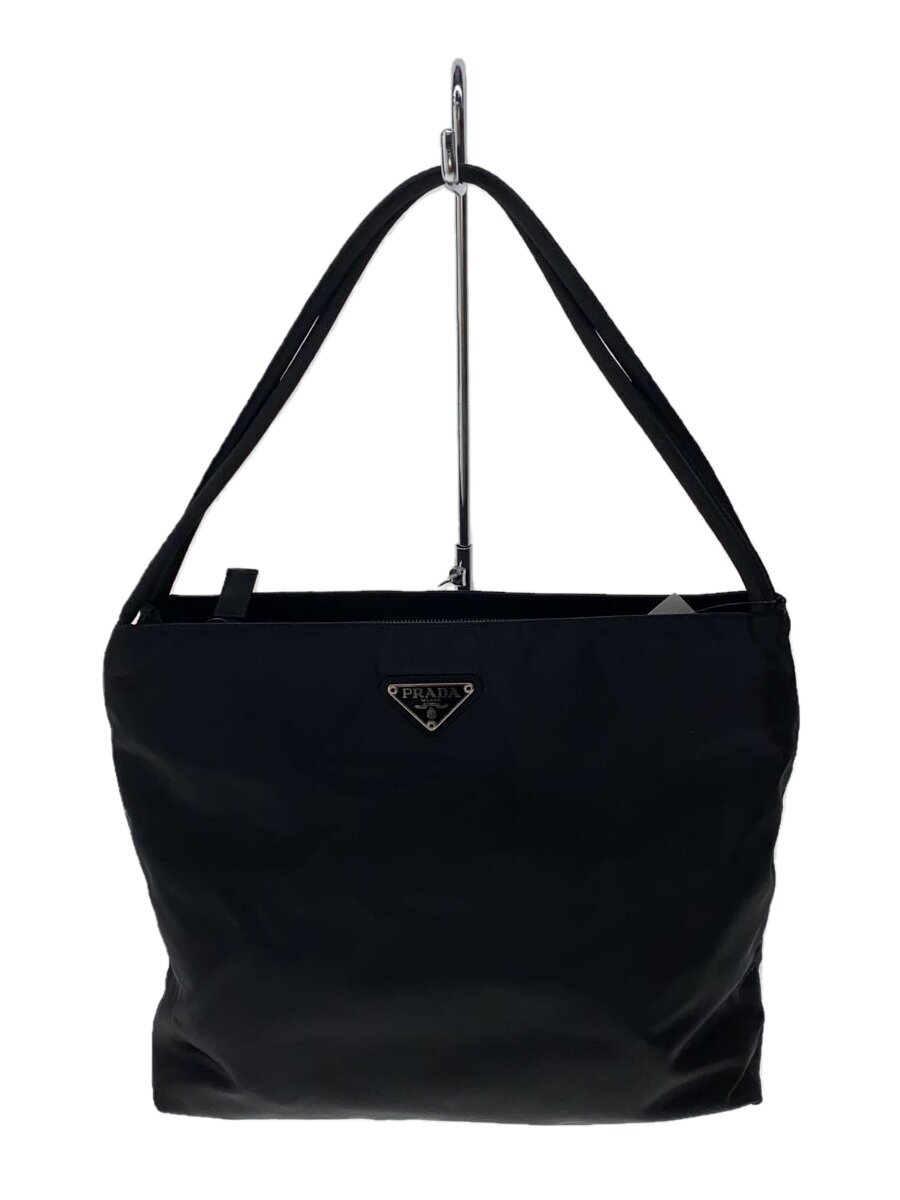【中古】PRADA◆トートバッグ/ナイロン/BLK/無地【バッグ】
