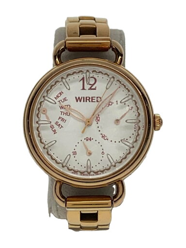 【中古】WIRED◆クォーツ腕時計/アナログ/WHT/GLD/5Y66-0BK0【服飾雑貨他】 【中古】WIRED◆クォーツ腕時計/アナログ/WHT/GLD/5Y66-0BK0【服飾雑貨他】