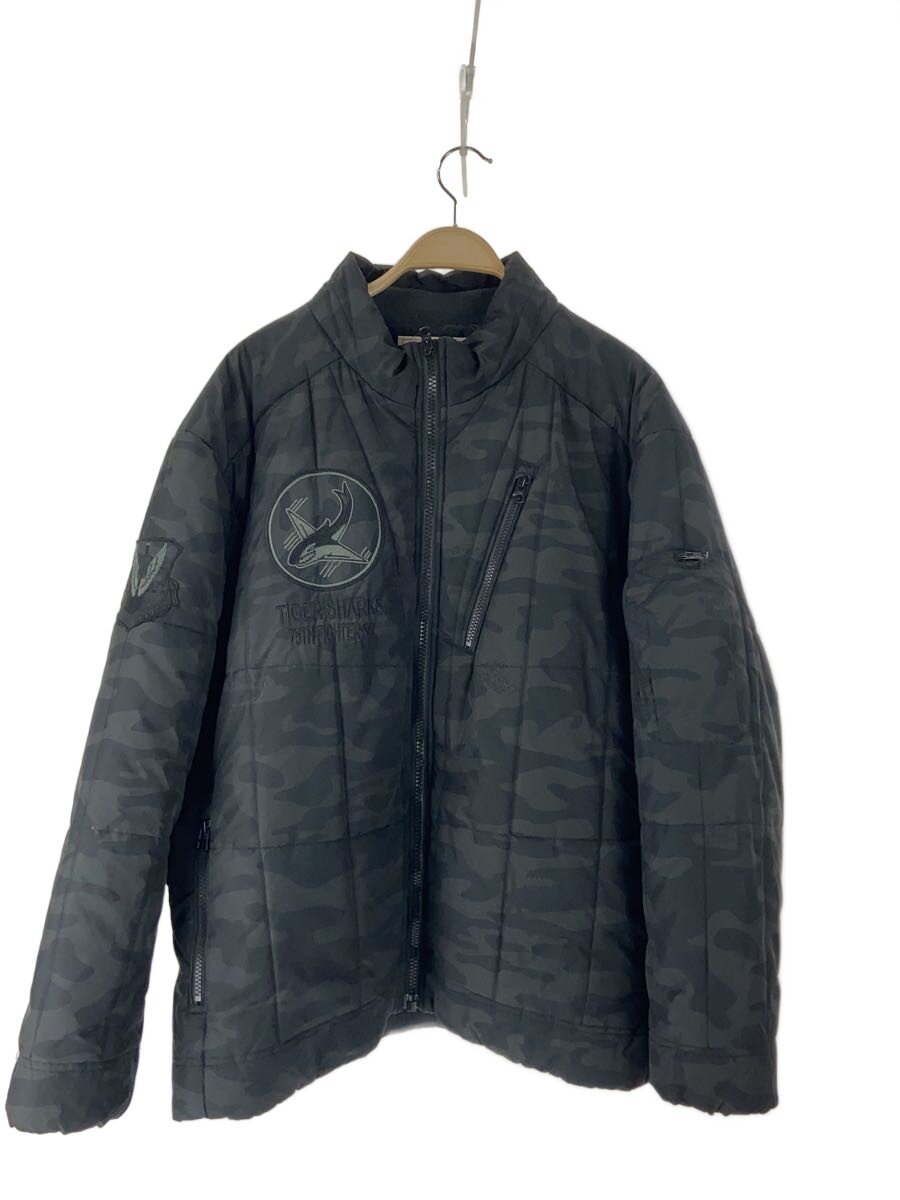 【中古】AVIREX◆TIGER SHARKS/ダウンジャケット/2L/ポリエステル/BLK/6172158//【メンズウェア】