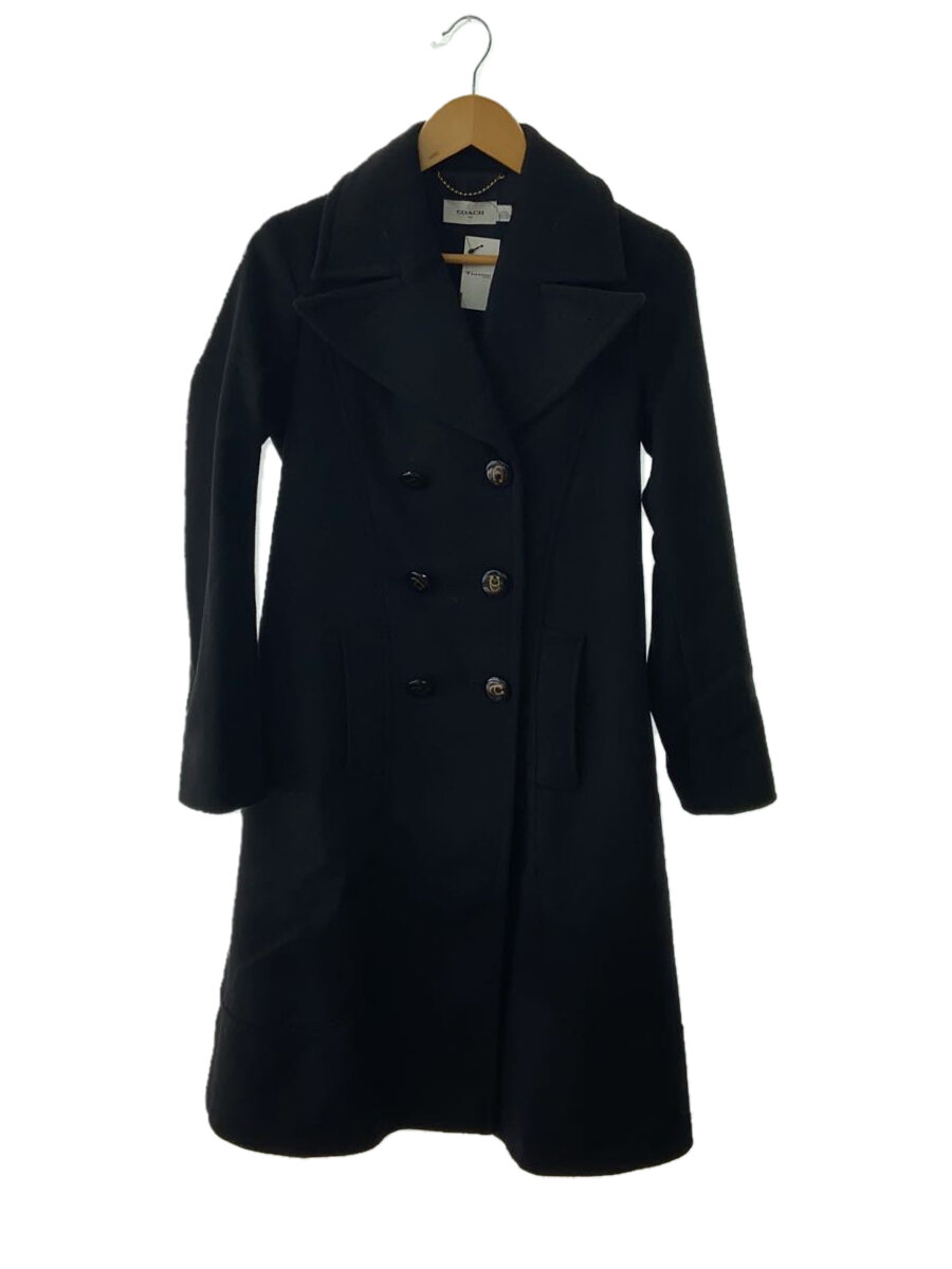 【中古】COACH◆コート/4/ウール/BLK【レディースウェア】