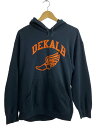 【中古】FRUIT OF THE LOOM◆DEKALB/ウィングフット/パーカー/L/コットン/BLK/両面プリント【メンズウェア】