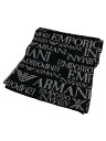 【中古】EMPORIO ARMANI◆マフラー/ウール/BLK/総柄/メンズ【服飾雑貨他】(4)