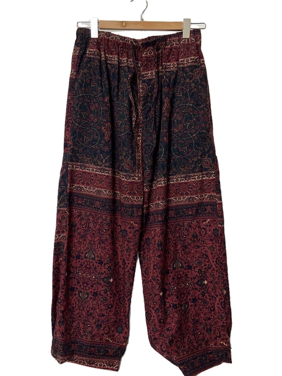 【中古】Basis broek◆ボトム/3/レーヨン/RED/総柄【メンズウェア】
