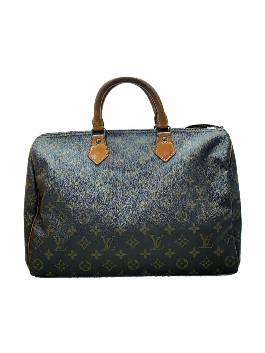 【中古】LOUIS VUITTON◆1)スピーディ35_モノグラム・キャンバス_BRW/PVC/BRW/緑青等状態考慮【バッグ】