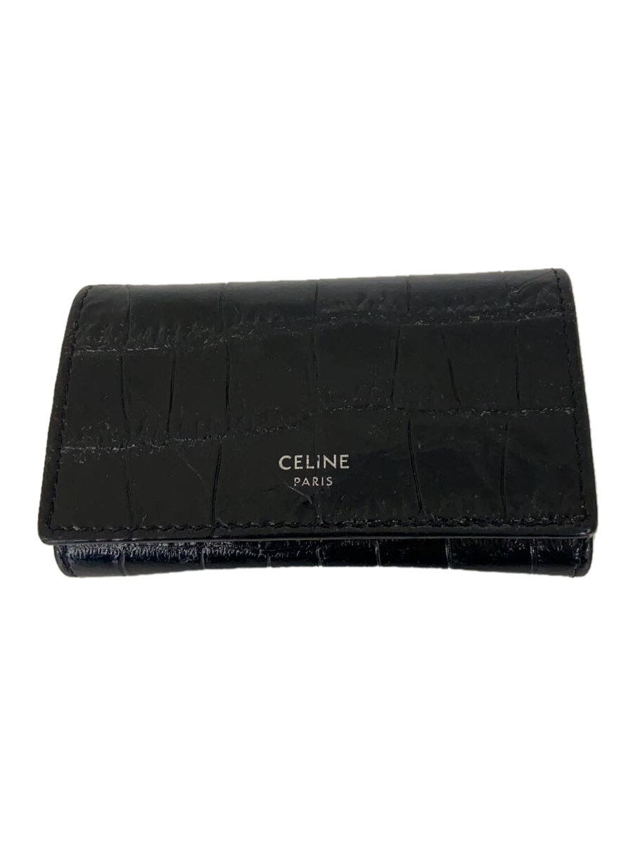 【中古】CELINE◆キーケース/レザー/BLK/無地/レディース/10K103CUV【服飾雑貨他】