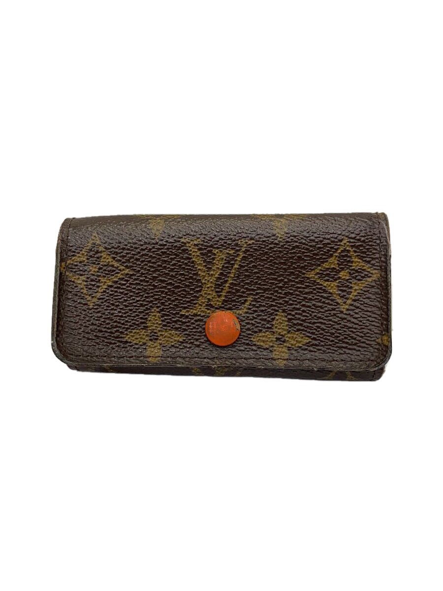 【中古】LOUIS VUITTON◆ミュルティクレ4_モノグラム・キャンバス_ピモン/レザー/BRW/総柄/レディース【服飾雑貨他】