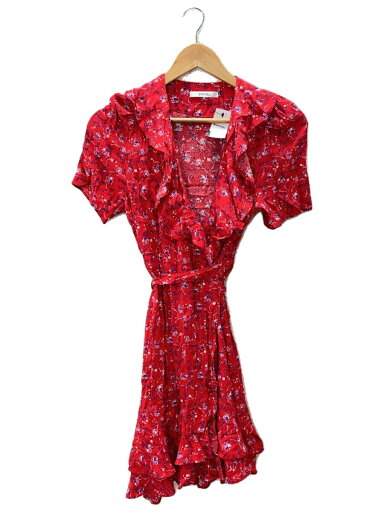 【中古】SNIDEL◆半袖ワンピース/O/レーヨン/RED/SWFO222124【レディースウェア】 【中古】SNIDEL◆半袖ワンピース/O/レーヨン/RED/SWFO222124【レディースウェア】