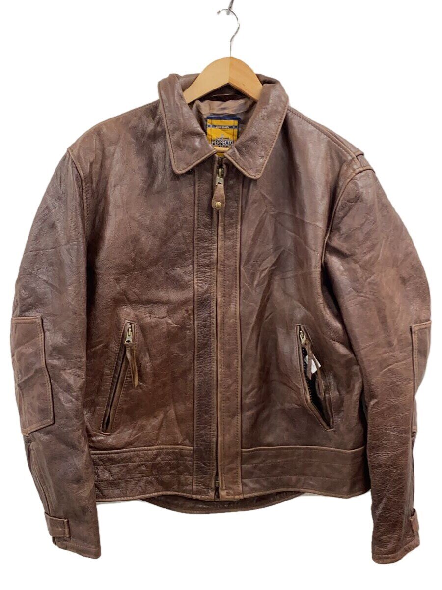 【中古】Schott◆arrow/perfecto/レザージャケット・ブルゾン/L/牛革/ブラウン【メンズウェア】