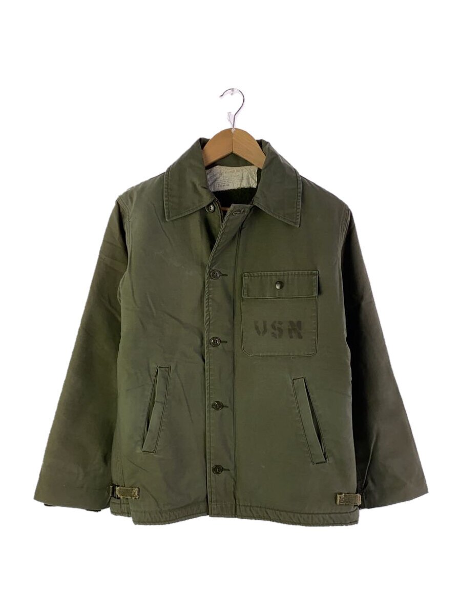 【中古】US.NAVY◆A-2/デッキジャケット/ミリタリージャケット/XXL/コットン/KHK【メンズウェア】