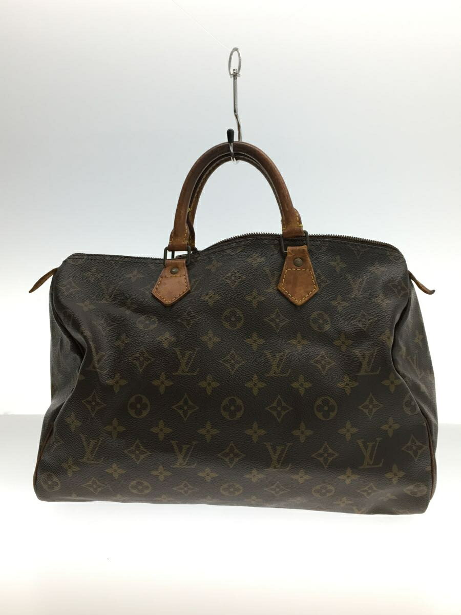 【中古】LOUIS VUITTON◆1)スピーディ35_モノグラム・キャンバス_BRW/PVC/BRW【バッグ】