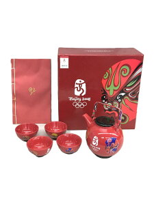 【中古】茶器揃い/中国茶器/2008年北京オリンピック記念品/急須×1湯呑×4【キッチン用品】