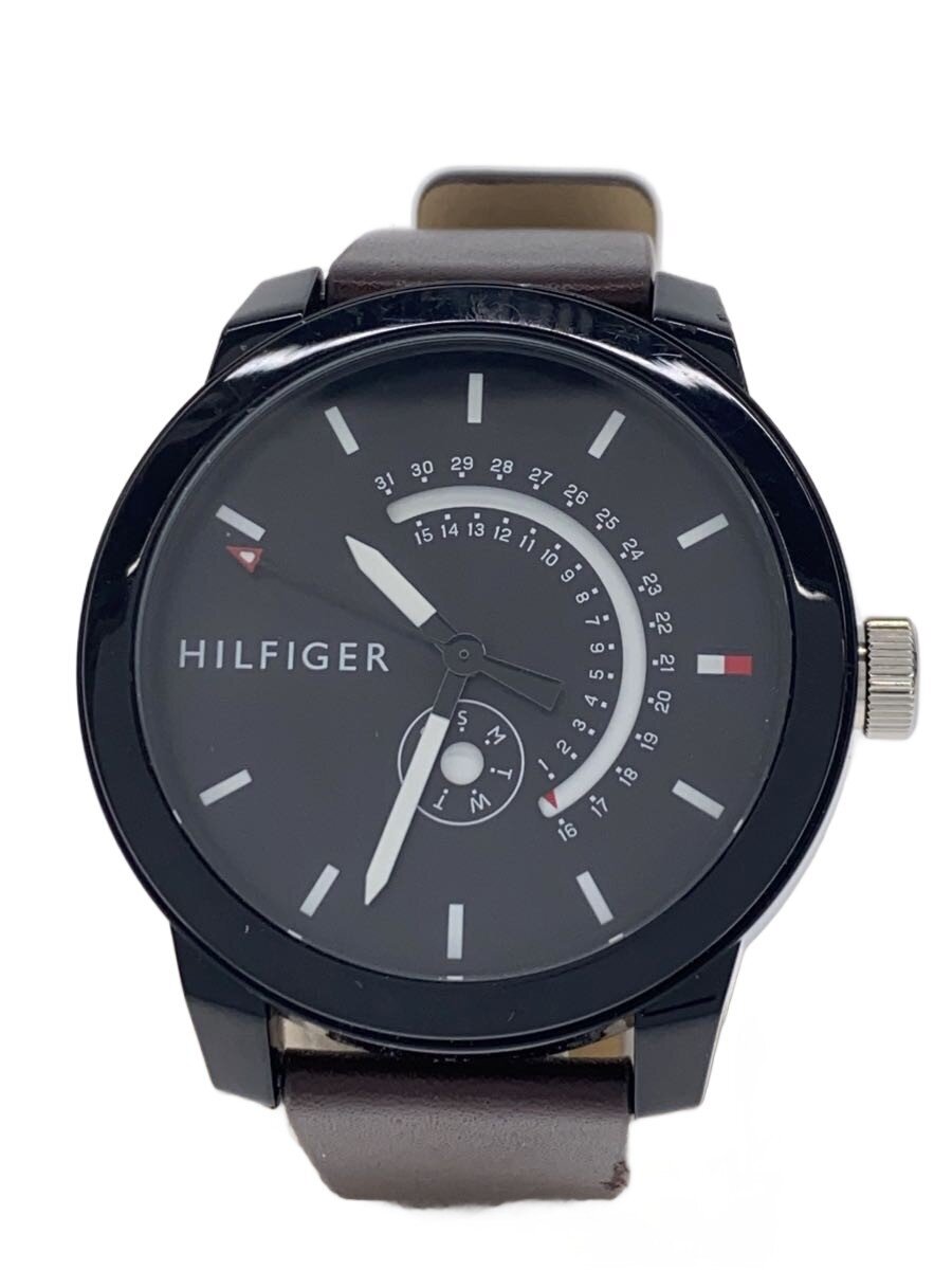 【中古】TOMMY HILFIGER◆クォーツ腕時計/アナログ/--/BLK/1791478【服飾雑貨他】