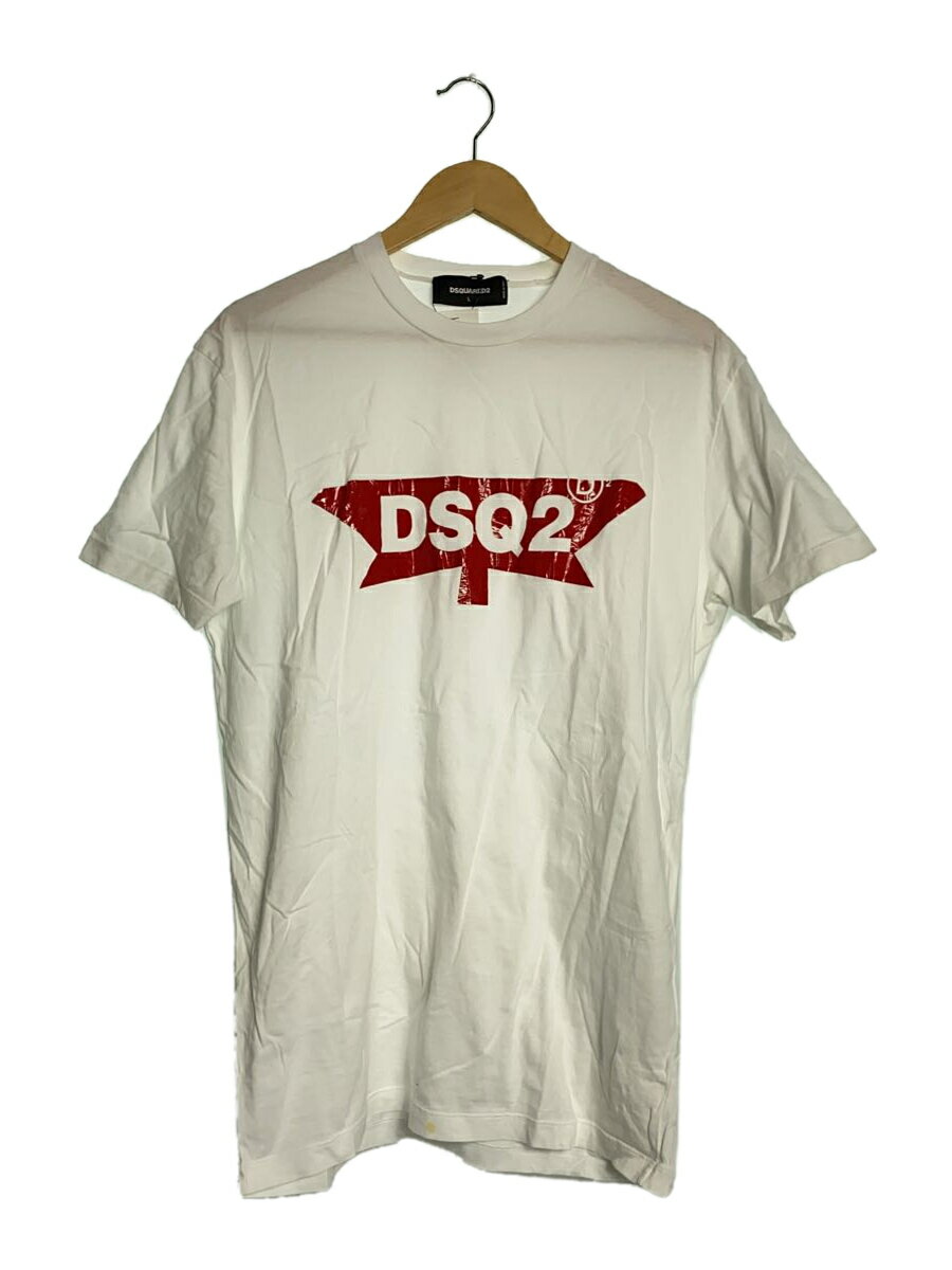 【中古】DSQUARED2◆18ss/Tシャツ/L/コットン/ホワイト/DSQ2プリント/S74GD0357【メンズウェア】