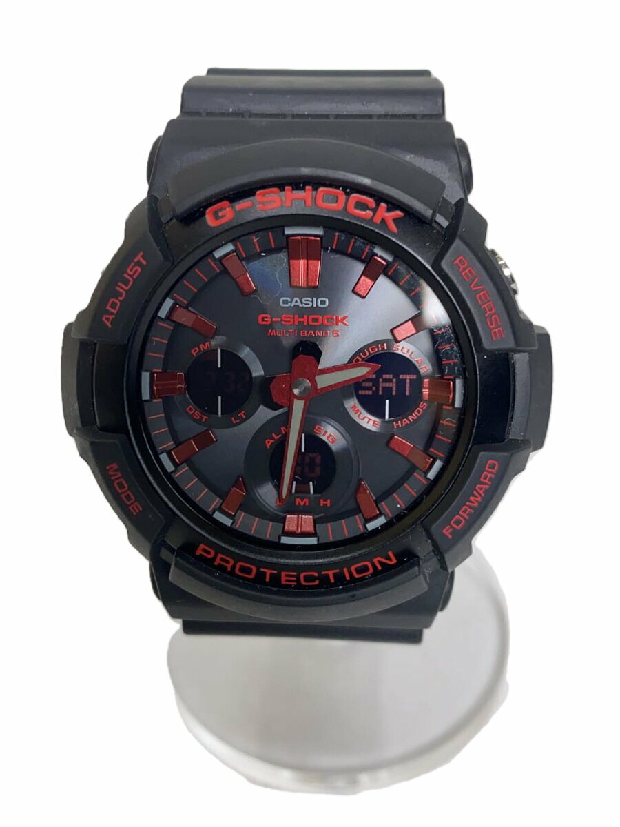 【中古】CASIO◆ソーラー腕時計_G-SHOCK/デジアナ/BLK/BLK【服飾雑貨他】