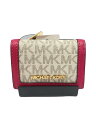 【中古】MICHAEL KORS◆トライフォールドジップウォレト/--/CRM/総柄/レディース/35f3gtvd0b【服飾雑貨他】