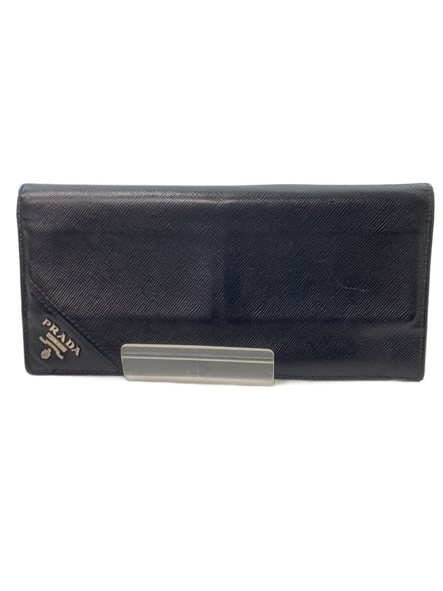【中古】PRADA◆長財布/レザー/BLK/無地/メンズ/2MV836//【服飾雑貨他】