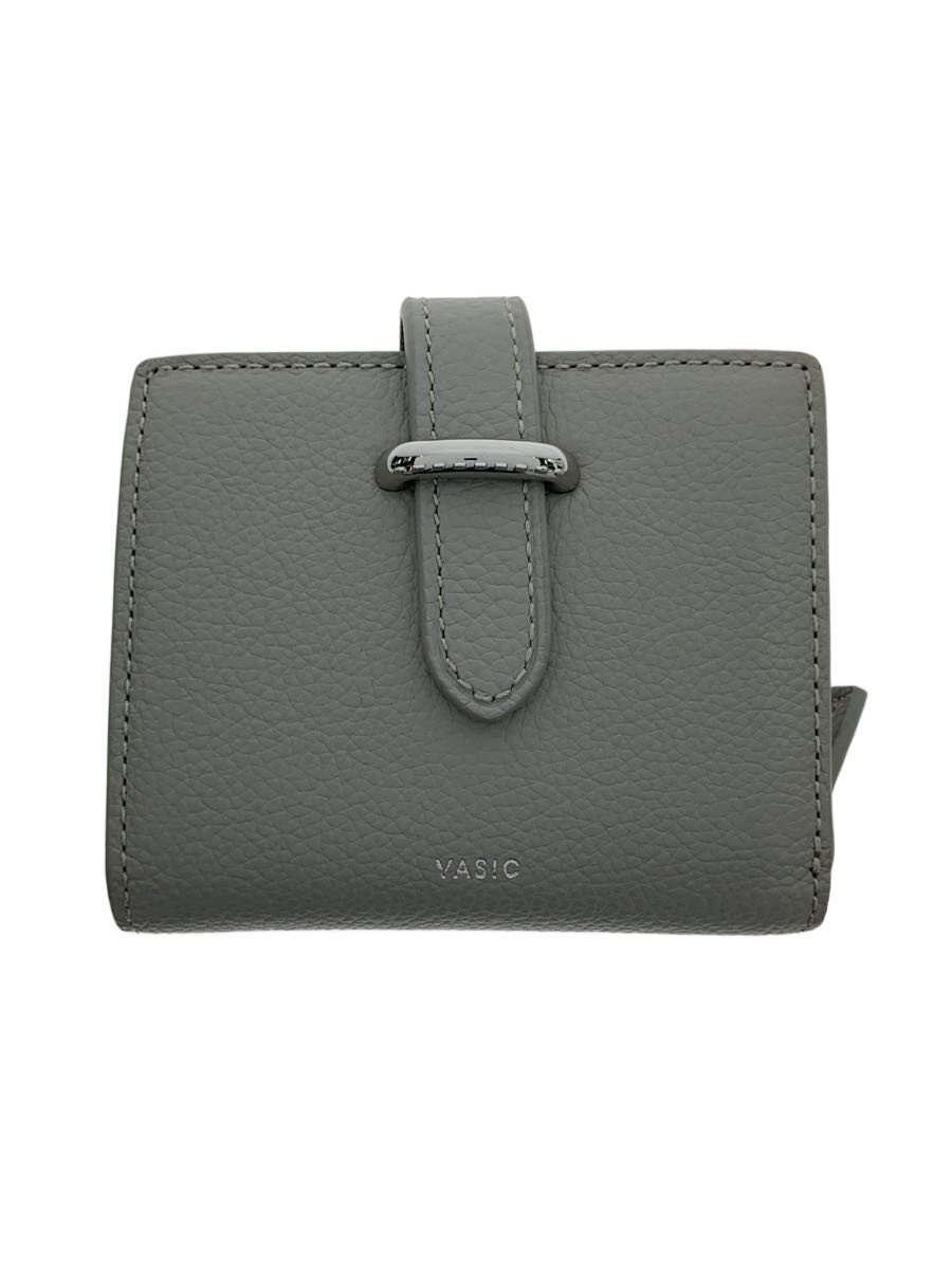 【中古】VASIC◆2つ折り財布/レザー/GRY/レディース/VC-3521-317-IS【服飾雑貨他】
