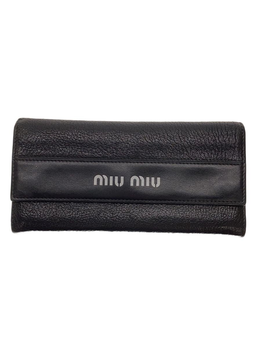 【中古】MIU MIU◆2つ折り財布/レザー