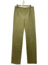 【中古】LOEWE◆ボトム/40/牛革/KHK/無地【レディースウェア】