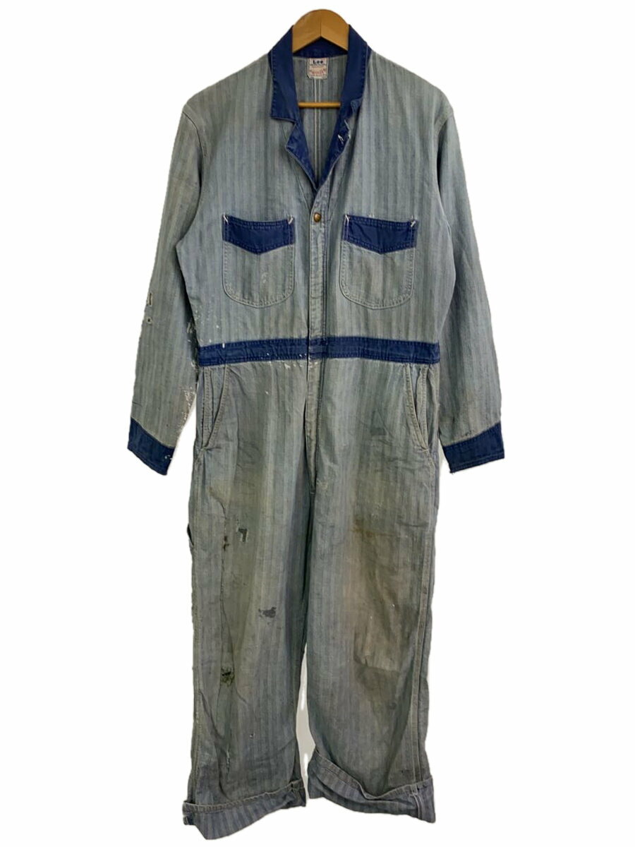 【中古】Lee◆60s/HBT/オールインワン/42/コットン/BLU【メンズウェア】
