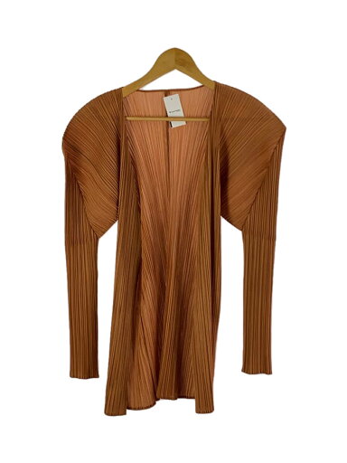 【中古】PLEATS PLEASE ISSEY MIYAKE◆カーディガン(薄手)/4/ポリエステル/ORN【レディースウェア】 【中古】PLEATS PLEASE ISSEY MIYAKE◆カーディガン(薄手)/4/ポリエステル/ORN【レディースウェア】