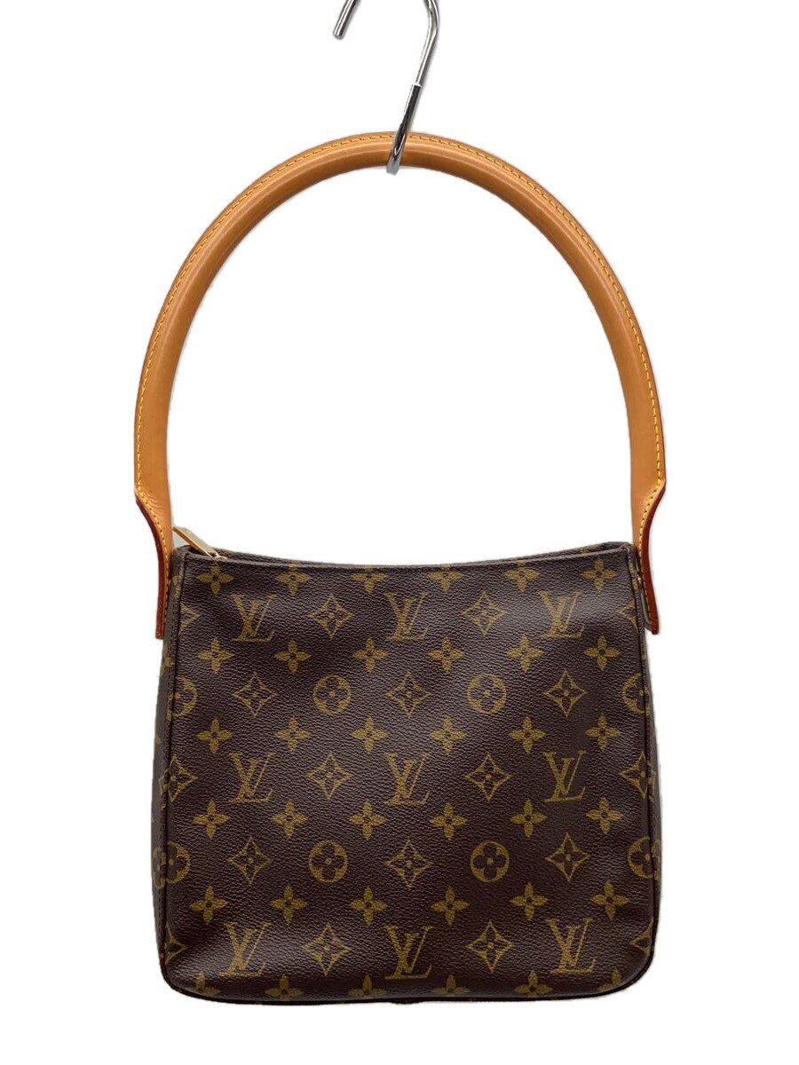 LOUIS VUITTON - 【中古】LOUIS VUITTON◆ルイヴィトン/M51146/ルーピングMM_モノグラム・キャンバス/PVC/ブラウン/総柄【バッグ】