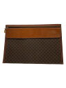 【中古】CELINE◆マカダム柄/クラッチバッグ/レザー/BRW/モノグラム【バッグ】(4)
