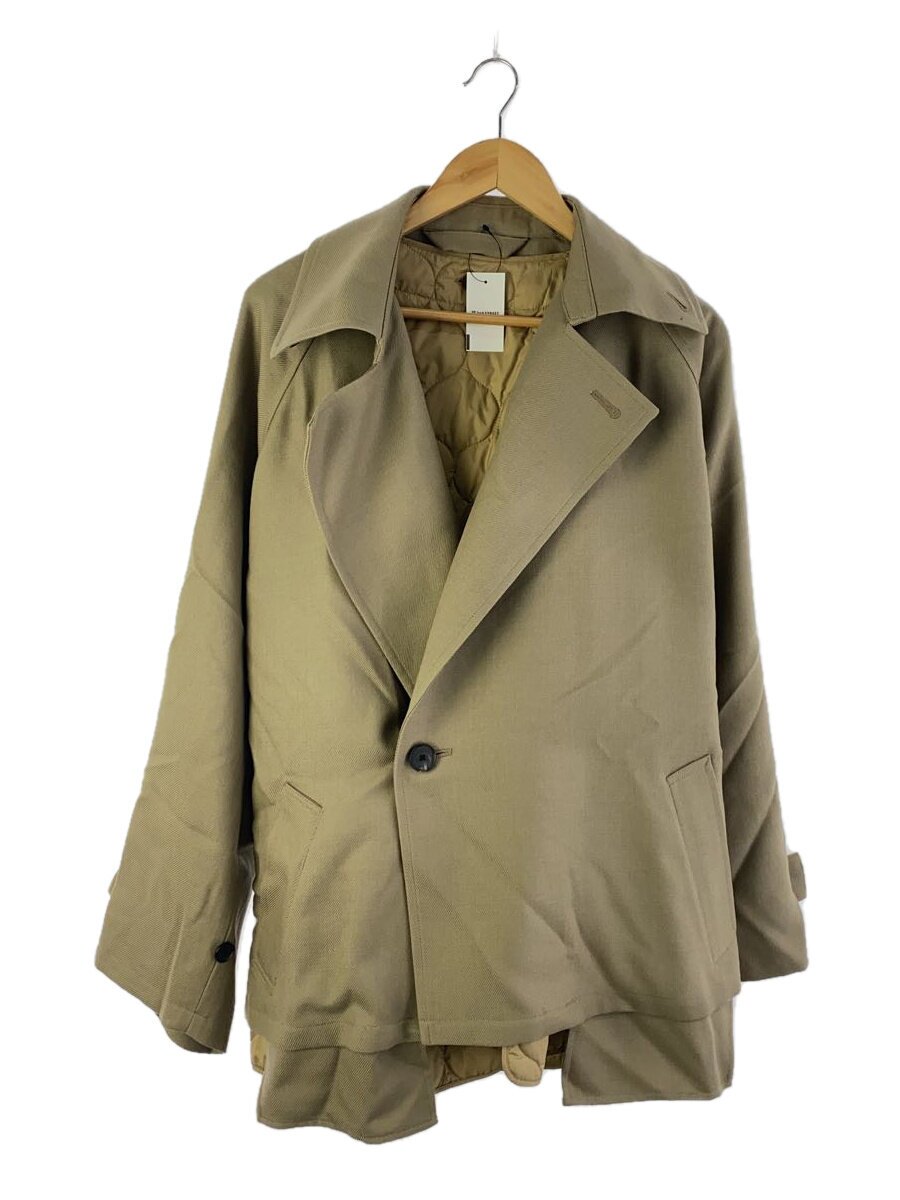 Blanc YM◆23AW/ショートトレンチ/ライナー付き/テーラードジャケット/S/ウール/BEG/無地