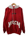 【中古】MSGM◆ダブルフードパーカー/L/コットン/RED/無地/2740MM66【メンズウェア】