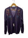 【中古】glamb◆Giorno Giovanna cardigan/4/レーヨン/パープル/刺繍【メンズウェア】