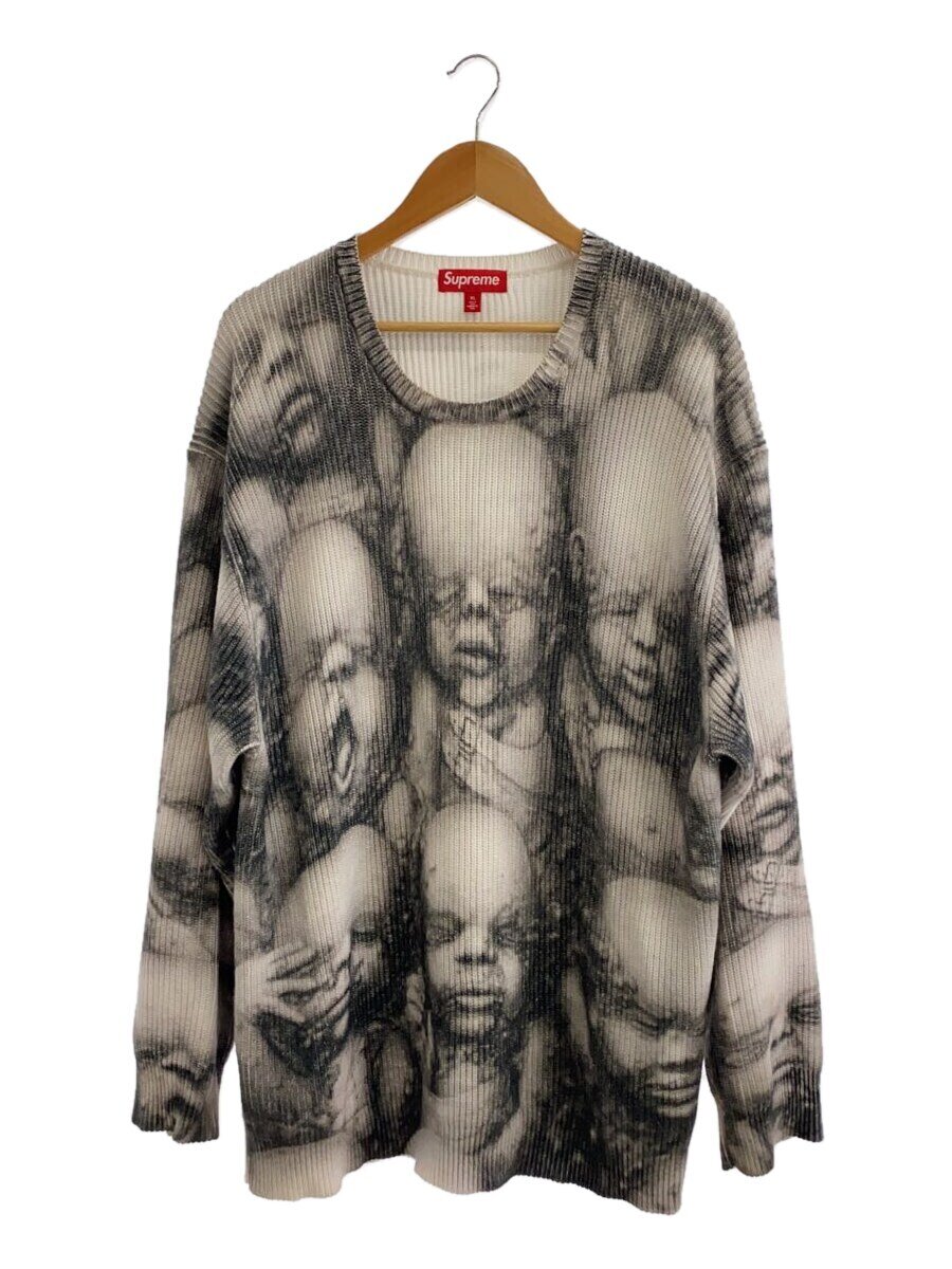 【中古】Supreme◆23AW/ニット・セーター(厚手)/XL/コットン/KHK/総柄【メンズウェア】
