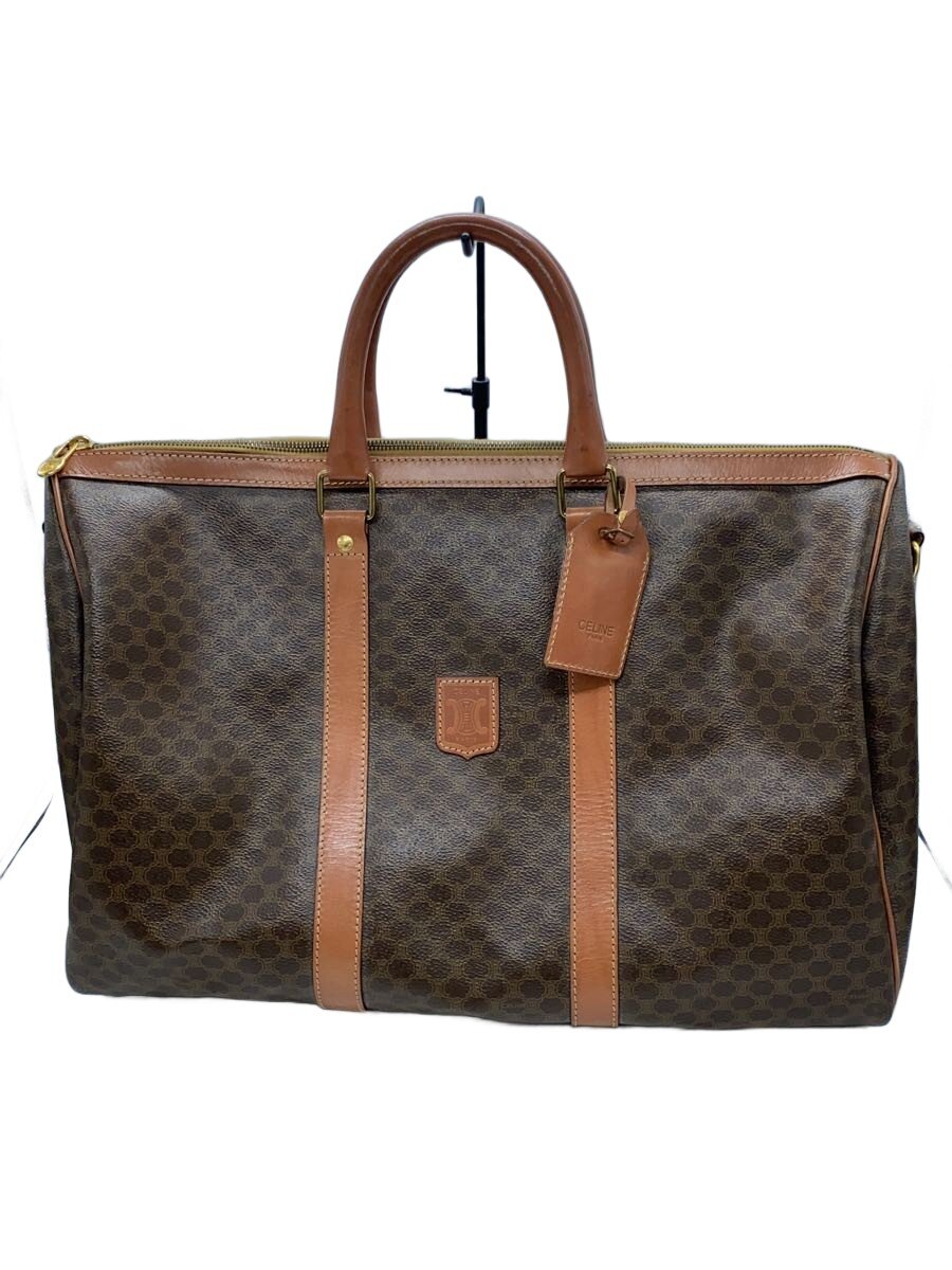 【中古】CELINE◆ボストンバッグ/レザー/BRW/総柄//【バッグ】