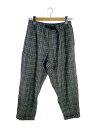 【中古】GRAMICCI◆WOOL BLEND RESORT PANTS/M/ポリエステル/グレー/総柄/GMP-18F012【メンズウェア】