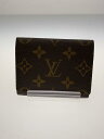 【中古】LOUIS VUITTON◆アンヴェロップ・カルトドゥヴィジット_モノグラム_BRW/レザー/BRW/総柄/レディース【服飾雑貨他】