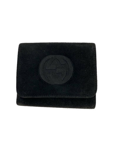 【中古】GUCCI◆2つ折り財布/スウェード/BLK/メンズ【服飾雑貨他】 【中古】GUCCI◆2つ折り財布/スウェード/BLK/メンズ【服飾雑貨他】