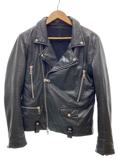 【中古】MUSHER◆レザージャケット・ブルゾン/2/羊革/BLK/MMU19A4090【メンズウェア】 【中古】MUSHER◆レザージャケット・ブルゾン/2/羊革/BLK/MMU19A4090【メンズウェア】