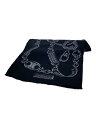 【中古】CELINE◆ストール/シルク/BLK/総柄/メンズ【服飾雑貨他】