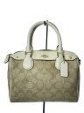 【中古】COACH◆ボストンバッグ_シグネチャー/PVC/BEG【バッグ】