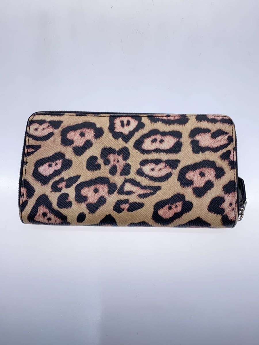 【中古】GIVENCHY◆長財布/ラウンドファスナー/ベージュ/ブラウン/レオパード/アニマル/メンズ【服飾雑貨他】