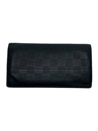 【中古】LOUIS VUITTON◆ポルト・フォイユ・ブラザ_ダミエ・アンフィニ_BLK/レザー/BLK/メンズ【服飾雑貨他】 【中古】LOUIS VUITTON◆ポルト・フォイユ・ブラザ_ダミエ・アンフィニ_BLK/レザー/BLK/メンズ【服飾雑貨他】