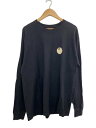 【中古】STUSSY◆長袖Tシャツ/XL/コットン/BLK/無地【メンズウェア】