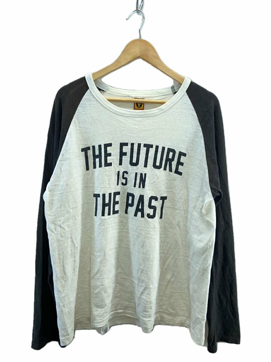 【中古】HUMAN MADE◆長袖Tシャツ/XXL/コットン/WHT/無地/ラグラン/【メンズウェア】