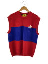 【中古】GUCCI◆×adidas/ロゴ刺繍ニットベスト/S/ウール/RED/700449 XKCH7【メンズウェア】
